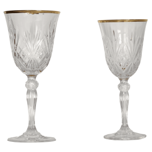 Bicchieri filo oro per vino e acqua