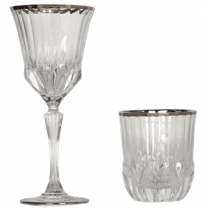 Bicchieri filo argento per vino e acqua