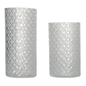 Coppia ampolle cilindriche intagliate