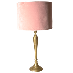 Paralume da tavolo in velluto rosa