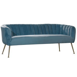 Divano velluto conchiglia 3 posti