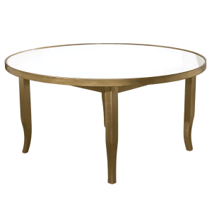 Tavolo rotondo specchio bordo oro diametro 160/180 cm