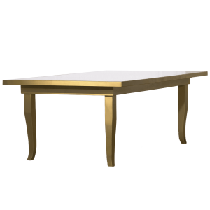 Tavolo rettangolare specchio bordo oro 200x120 cm