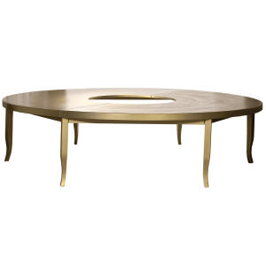 Tavolo rotondo oro con foro diametro 300 cm