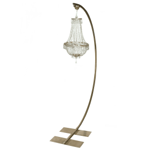 Lampadario Impero autoreggente su asta oro