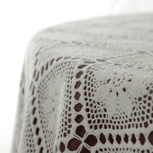 Tovaglia uncinetto bianca diametro 200 cm