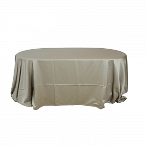 Tovaglia in raso tortora per eventi eleganti